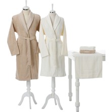 Özdilek Camellia Happy Aile Seti Bornoz Takımı Bej Krem