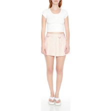 Forever 21 Raw-Cut Piliseli Mini Etek