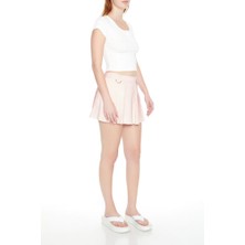 Forever 21 Raw-Cut Piliseli Mini Etek