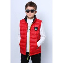 HÇM Erkek Çocuk Şişme Yelek Düz Renk Fermuar Cepli E16