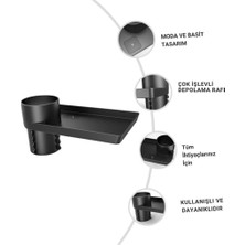 Polham Araç Içi Bardak Tutucu ve Tepsi Standı, Çok Amaçlı Yemek, Cüzdan, Para Tepsisi ve Bardak Tutucu