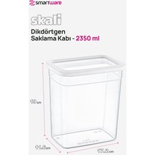 Smartware 6'lı Set Skali Dikdörtgen Saklama Kabı Beyaz 2350 ml