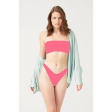 Cottonhill Cotonhıll Lazer Kesim Kadın Pembe Brezilya Külot