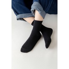 Black Deer 12 Çift Siyah Tenis Çorabı Erkek ,kadın Unisex Tenis Kolej Çorabı