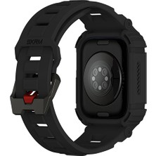 Skinarma Apple Watch 44 mm Uyumlu 2in1 Tpu Kasa Koruyuculu Silikon Kordon Mecha Siyah