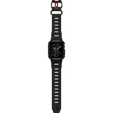 Skinarma Apple Watch 44 mm Uyumlu 2in1 Tpu Kasa Koruyuculu Silikon Kordon Mecha Siyah