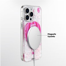 YoungKit iPhone 16 Pro Max Kılıf Magsafe Uyumlu Parlak Kumlu Sıvılı Pink Dream Quicksand Seri Pembe