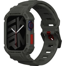 Skinarma Apple Watch 7 45MM Uyumlu 2in1 Tpu Kasa Koruyuculu Silikon Kordon Mecha Yeşil