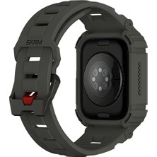 Skinarma Apple Watch 7 45MM Uyumlu 2in1 Tpu Kasa Koruyuculu Silikon Kordon Mecha Yeşil