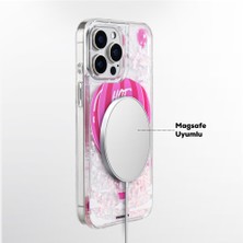 YoungKit iPhone 16 Pro Kılıf Magsafe Özellikli Parlak Kumlu Sıvılı Pink Dream Quicksand Serisi Pembe