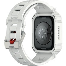 Skinarma Apple Watch 7 45MM Uyumlu 2in1 Tpu Kasa Koruyuculu Silikon Kordon Mecha Açık Gri