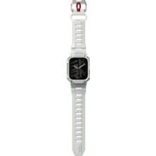 Skinarma Apple Watch 7 45MM Uyumlu 2in1 Tpu Kasa Koruyuculu Silikon Kordon Mecha Açık Gri