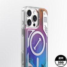 YoungKit iPhone 16 Pro Kılıf Magsafe Özellikli Parlak Kumlu Sıvılı Tasarımlı Galaxy Fantasy Serisi Kapak Mavi