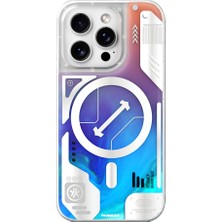 YoungKit iPhone 16 Pro Kılıf Magsafe Özellikli Parlak Kumlu Sıvılı Tasarımlı Galaxy Fantasy Serisi Kapak Mavi