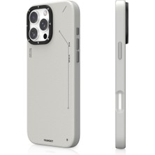 YoungKit iPhone 16 Pro Kılıf Magsafe Özellikli Basit Mat Deri Desenli Tech Fashion Serisi Kapak Gri