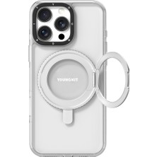 YoungKit iPhone 16 Pro Max Kılıf Magsafe Özellikli Parmak Ring Standlı Pivot Serisi Kapak Şeffaf