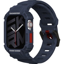 Skinarma Apple Watch 44 mm Uyumlu 2in1 Tpu Kasa Koruyuculu Silikon Kordon Mecha Lacivert