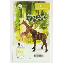 Pershang Zürafa 8 Parça Mini Ahşap Puzzle Giraffe Pazıl