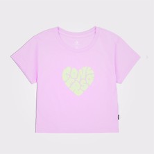 Converse Heart Slim Fit Kadın Lila T-Shirt