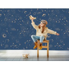 Wall Decorium Yıldız Kümesi ve Uzay Temalı Çocuk Odası Duvar Kağıdı