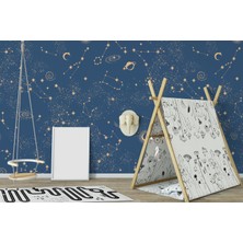 Wall Decorium Yıldız Kümesi ve Uzay Temalı Çocuk Odası Duvar Kağıdı