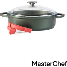 Master Chef  Alüminyum Döküm Basık Karnıyarık Tenceresi – 26 cm Yeşil