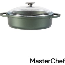 Master Chef  Alüminyum Döküm Basık Karnıyarık Tenceresi – 26 cm Yeşil