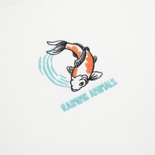 Raining Animals Koi Balığı Nakışlı Sweatshirt Özel Tasarım Nox Unisex Şardonlu