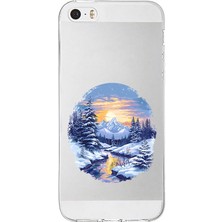 Zeyno Apple Iphone 5s Uyumlu Kış Manzarası  Desenli Silikon Kılıf