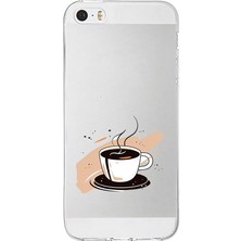 Zeyno Apple Iphone 5s Uyumlu Kahve Keyfi  Desenli Silikon Kılıf