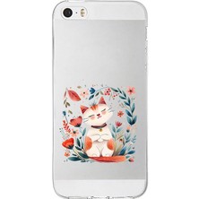 Zeyno Apple Iphone 5s Uyumlu Sonbahar Kedisi  Desenli Silikon Kılıf
