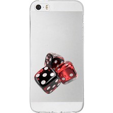 Zeyno Apple Iphone 5s Uyumlu Siyah Şans Zarları  Desenli Silikon Kılıf