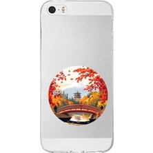 Zeyno Apple Iphone 5s Uyumlu Sonbahar Köprüsü  Desenli Silikon Kılıf