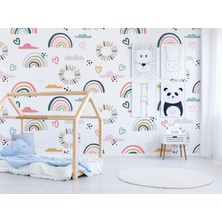 Wall Decorium Gökkuşağı Renkli Desenler Çocuk Odası Duvar Kağıdı