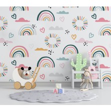 Wall Decorium Gökkuşağı Renkli Desenler Çocuk Odası Duvar Kağıdı