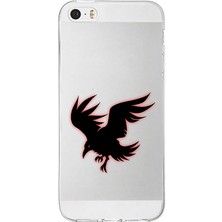 Zeyno Apple Iphone 5s Uyumlu Siyah Kuş  Desenli Silikon Kılıf