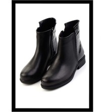 Bambi Siyah  Deri Kadın Bot & Bootie K02586307003