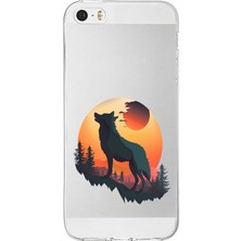Zeyno Apple Iphone 5s Uyumlu Uluyan Kurt  Desenli Silikon Kılıf
