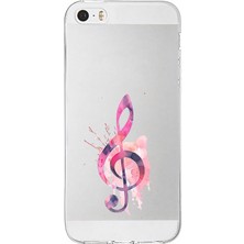 Zeyno Apple Iphone 5s Uyumlu Müzik Notası  Desenli Silikon Kılıf