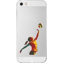 Zeyno Apple Iphone 5s Uyumlu Voleybolcu Kadın  Desenli Silikon Kılıf