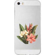 Zeyno Apple Iphone 5s Uyumlu Egzotik Çiçek  Desenli Silikon Kılıf