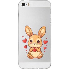 Zeyno Apple Iphone 5s Uyumlu Aşık Tavşan  Desenli Silikon Kılıf