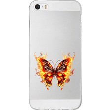 Zeyno Apple Iphone 5s Uyumlu Ateş Kelebek  Desenli Silikon Kılıf