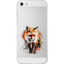 Zeyno Apple Iphone 5s Uyumlu Tilki Bakışı  Desenli Silikon Kılıf