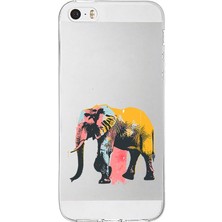 Zeyno Apple Iphone 5s Uyumlu Renkli Fil  Desenli Silikon Kılıf