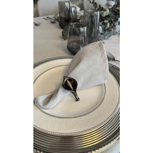 6 'lı Premium Siyah - Gold Orkide Peçete Yüzüğü