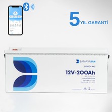 Bataryasan 12V 200AH Lifepo4 Akü Bluetooth Özellikli (Lityum Akü)