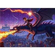 Ahşap Mdf Puzzle Yapboz Ejderhayla Sihirli Savaş 120 Parça 25*35 cm