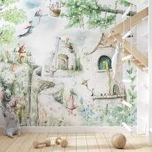Wall Decorium Peri Masalı ve Peri Kalesi Kız Çocuk Odası Duvar Kağıdı