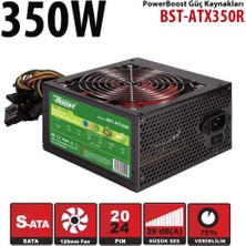 PowerBoost BST-ATX350R 350w, PPFC 12cm Kırmızı Fanlı ATX PSU (Retail Box)